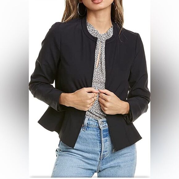 Rebeca Taylor  Ava with a zip front jacket in black size 12 , NWT - Picture 1 of 11